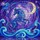 Cosmic Leaping Wolf Crescent Moon Waves - Wildlife Lover Home Decor Gift Stained Glass Suncatcher - 5