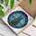 Stained Glass Russian Blue Cat Emerald Eyes Floral Leaves Sky Ocean Home Decor Gift Stained Glass Suncatcher - 3