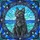Stained Glass Russian Blue Cat Emerald Eyes Floral Leaves Sky Ocean Home Decor Gift Stained Glass Suncatcher - 5