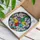 Tiffany Glass Jewel Tones Pentagons Hexagons Trapezoids - Home Decor Gift Stained Glass Suncatcher - 3