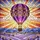Hot Air Balloon Wicker Basket Lavender Fields Mountain Sky Stars Moon - Home Decor Gift Stained Glass Suncatcher - 5