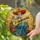 Mariachi Skeleton Guitar Flowers Stained Glass - Cultural Home Decor Music Lover Gift Stained Glass Suncatcher - 2