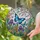 Blue Butterflies Wildflower Dragonfly - Nature Home Decor Gift for Butterfly Lovers Stained Glass Suncatcher - 2