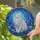 Regal Fluffy White Cat Blue Purple Flowers Cosmic Sky - Home Decor Gift for Cat Lover Stained Glass Suncatcher - 2