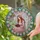 Angel Woman Feathered Wings Reading Book Pink Roses Garden - Home Decor Gift for Book Lover Stained Glass Suncatcher - 2