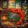 Large Shrimp Christmas Wreath Fireplace Scene - Festive Holiday Home Decor Gift Stained Glass Suncatcher - 5