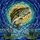 Large Bass Leaping Water Spray Swirling Mosaic Aquatic Reeds - Wildlife Fishing Home Decor Gift Stained Glass Suncatcher - 5