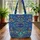 Personalized Swirling Floral Cat Wreath - Everyday Carry Botanical Travel Quilted Tote Bag - 3