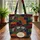 Vintage Patchwork Daisies Medallion Floral Hoop Frame - Everyday Carry Gift Quilted Tote Bag - 3