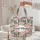 Blush Pink Magnolia Sage Green Name Wreath with Black White Stripes - Everyday Carry Gift Quilted Tote Bag - 5