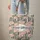 Blush Pink Magnolia Sage Green Name Wreath with Black White Stripes - Everyday Carry Gift Quilted Tote Bag - 6
