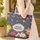 Red Apple Crayon Daisy Denim Pinstripe - Back to School Gift for Students Quilted Tote Bag - 4