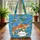 Ornate Koi Fish Water Lily Wreath Swirling Water - Everyday Carry Gift for Koi Lover Quilted Tote Bag - 3