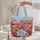 Textured Impasto Floral Wreath Personalized Name - Everyday Carry Gift Quilted Tote Bag - 5