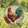 Majestic Rooster Floral Tiffany Stained Glass - Farmhouse Home Decor Gift for Bird Lover Stained Glass Suncatcher - 1