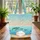 Sea Turtle Starfish Coral Wreath Name Everyday Carry Gift Quilted Tote Bag - 3