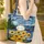 Personalized Sunflowers Wreath Starry Sky Rolling Hills Houses - Everyday Carry Gift Quilted Tote Bag - 4