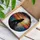 Black Wolf Howling Full Moon Sunset Seascape - Wildlife Lover Home Decor Gift Stained Glass Suncatcher - 3