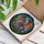 Fiery Winged Dragon Green Foliage Blossoms Craggy Rocks Wood Border Home Decor Gift for Dragon Lover Stained Glass Suncatcher - 3