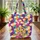 Ornate Bright Yellow Peace Sign Floral Daisies Wreath Everyday Carry Gift Quilted Tote Bag - 3