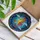 Seahorse Goggles Striped Fish Swirling Water Aquatic Scene - Ocean Lover Home Decor Gift Stained Glass Suncatcher - 3
