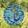 Anchor Ship Wheel Ocean Waves - Nautical Home Decor Gift Stained Glass Suncatcher - 1