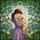 Young Girl Cradling Puppy, Blooming Flowers Lush Foliage Luminous Sky - Dog Lover Gift Stained Glass Suncatcher - 5