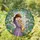 Young Girl Cradling Puppy, Blooming Flowers Lush Foliage Luminous Sky - Dog Lover Gift Stained Glass Suncatcher - 1