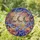 Jewel Tone Crescent Moons Golden Stars Swirling Nebula - Home Decor Gift Stained Glass Suncatcher - 1