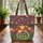 Floral Berries Vines Tulip Sun Wreath Personalized - Everyday Carry Gift Quilted Tote Bag - 3