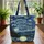 Starry Night Village Cypress Landscape Swirling Stars - Travel Essentials Art Lover Gift Quilted Tote Bag - 3