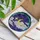 Golden Crescent Moon Star Flowing Clouds Violet Night Sky Teal Aqua Border Home Decor Gift Stained Glass Suncatcher - 3