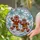 Gingerbread Men Iridescent Snowflakes Ice Drifts Crisp Winter Sky Christmas Decor Stained Glass Suncatcher - 2