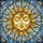 Ornate Sun Deity Face Golden Rays Ethereal Sky Circular Frame Home Decor Gift Stained Glass Suncatcher - 5