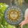 Ornate Sun Deity Face Golden Rays Ethereal Sky Circular Frame Home Decor Gift Stained Glass Suncatcher - 2