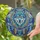 Wolf Head Dreamcatcher Blue Jewel Feather Mosaic – Wildlife Lover Home Decor Gift Stained Glass Suncatcher - 2