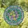 Circular Flower Bouquet Ornate Scrolled Frame - Home Decor Gift Stained Glass Suncatcher - 1