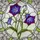 Bellflowers Campanula Stems Leaves Floral Mosaic - Home Decor Gift for Flower Lover Stained Glass Suncatcher - 5