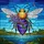Bee Lavender Blue Sky Landscape - Home Decor Gift for Wildlife Lover Stained Glass Suncatcher - 5