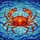 Crab Eight Legs Raised Claws Ocean Currents Bubbles - Home Decor Gift for Ocean Life Lover Stained Glass Suncatcher - 5