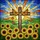 Christian Cross Sunflowers Monarch Butterflies Faith Home Decor Gift Stained Glass Suncatcher - 5