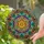 Golden-Framed Star of David Geometric Patterns Floral Mosaic Celestial Home Decor Gift Stained Glass Suncatcher - 2