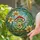 Green Frog Mushroom Hat Mandolin Lily Flowers - Home Decor Gift for Frog Lover Stained Glass Suncatcher - 2