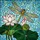 Golden Dragonfly Iridescent Wings Lotus Bloom - Home Decor Gift for Wildlife Lover Stained Glass Suncatcher - 5
