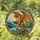 Majestic Dragon Reading Book Stone Outcrop Misty Mountains - Fantasy Book Lover Decor Stained Glass Suncatcher - 1