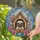 Fawn Pug Dog House Stained Glass Pink Roses Butterflies - Dog Lover Home Decor Gift Stained Glass Suncatcher - 2
