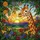 Majestic Giraffe Tropical Savanna Sunset - Wildlife Lover Home Accent Decor Gift Stained Glass Suncatcher - 5