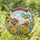 Vintage Bicycle Flower Baskets Welcome Banner Toadstools - Home Decor Gift Stained Glass Suncatcher - 1
