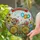 Vintage Bicycle Flower Baskets Welcome Banner Toadstools - Home Decor Gift Stained Glass Suncatcher - 2