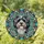 Havanese Dog Multicolored Fur Floral Foliage Mosaic - Dog Lover Home Decor Gift Stained Glass Suncatcher - 1